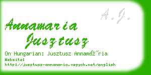 annamaria jusztusz business card